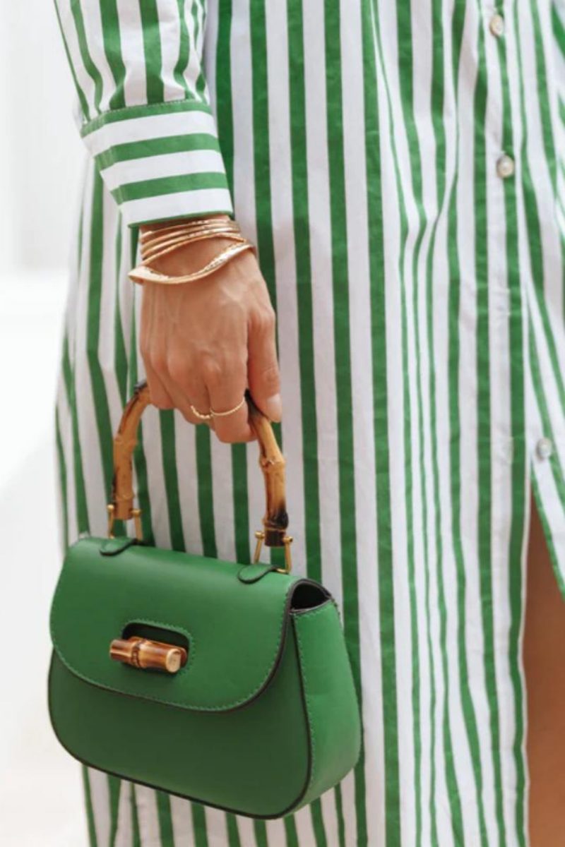 Modern Riva Bamboo Handle Saddle Bag