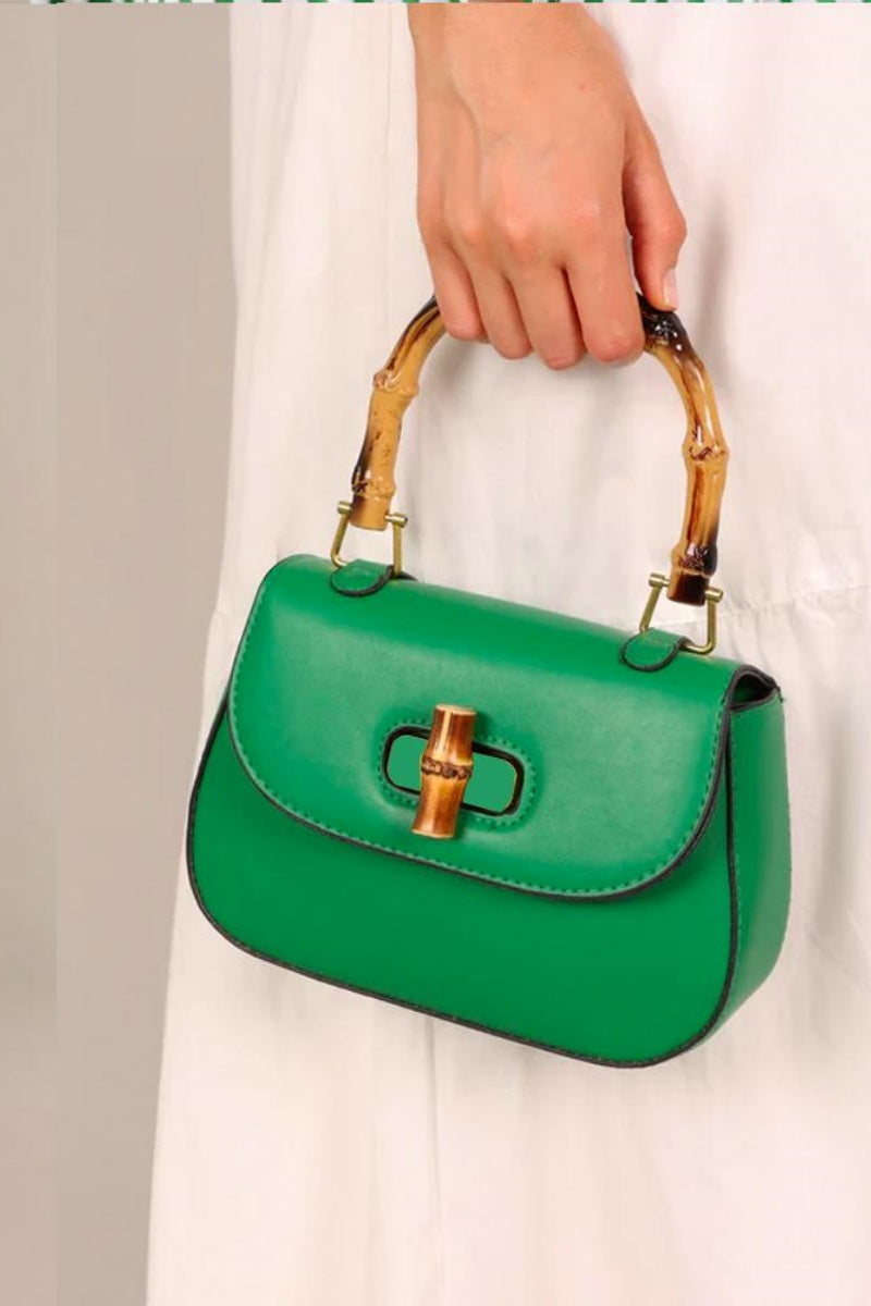 Modern Riva Bamboo Handle Saddle Bag