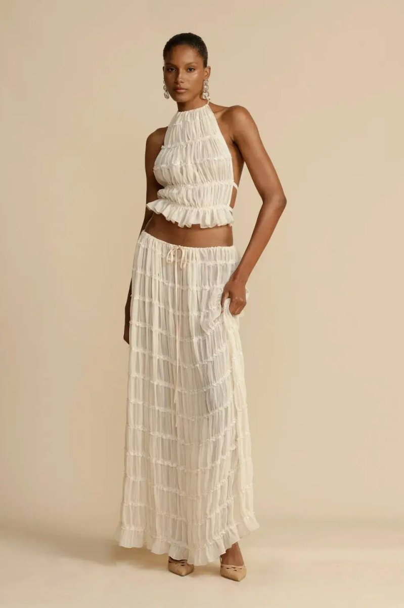 Rosalie Open-Back Pleated Set