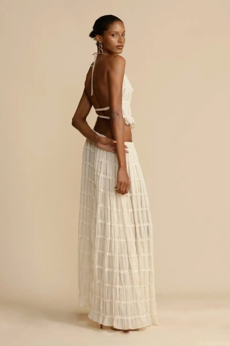 Rosalie Open-Back Pleated Set