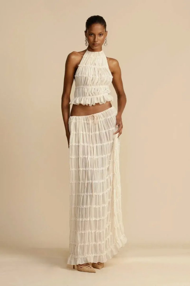 Rosalie Open-Back Pleated Set