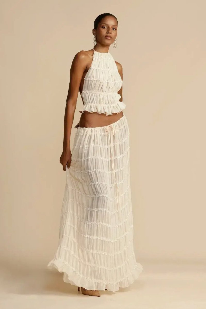 Rosalie Open-Back Pleated Set
