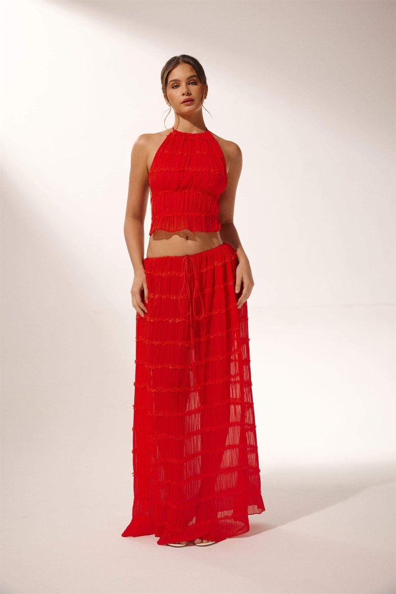 Rosalie Open-Back Pleated Set