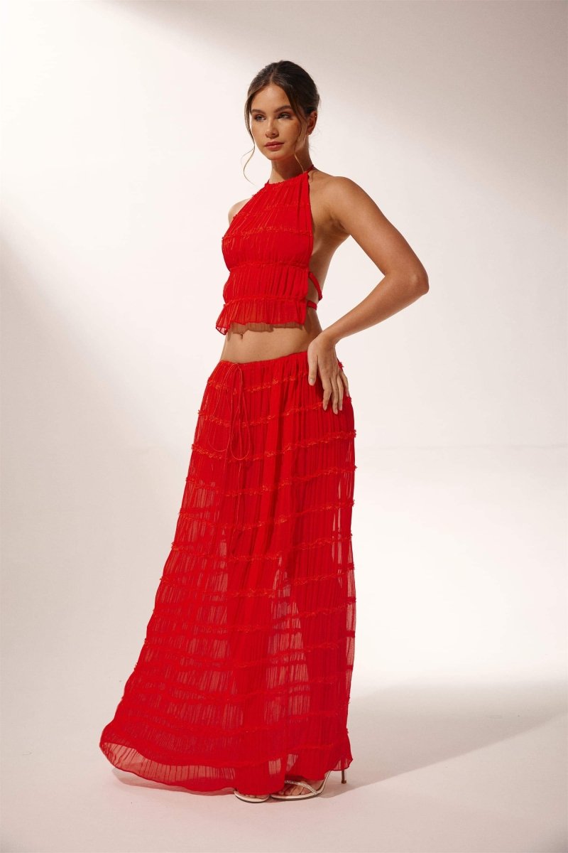 Rosalie Open-Back Pleated Set