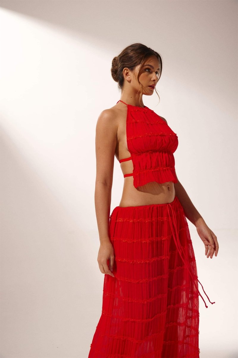 Rosalie Open-Back Pleated Set