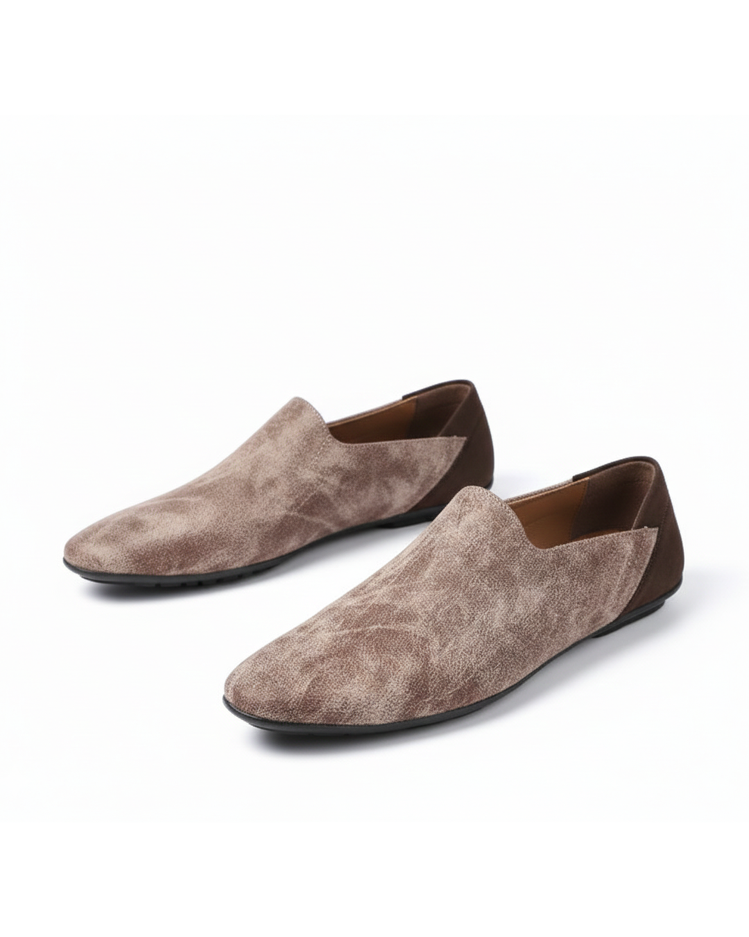 Distressed Leather Loafers with Broken-In Comfort