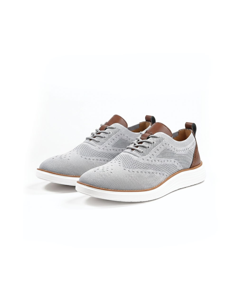 Knit Brogue Shoes with Breathable Upper