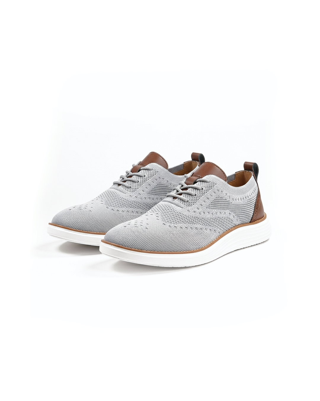 Knit Brogue Shoes with Breathable Upper
