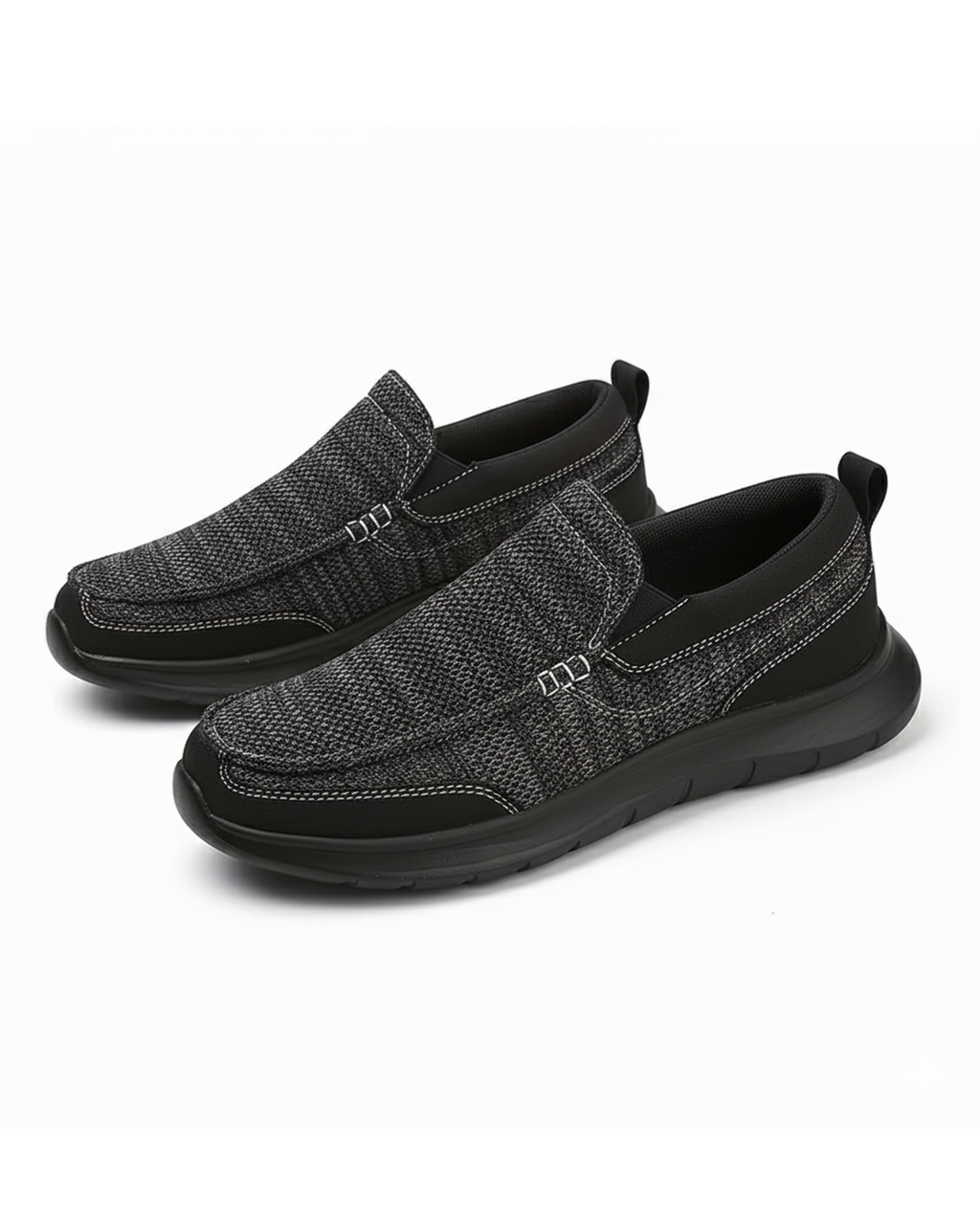 Knit Slip-On Shoes with Rubber Sole