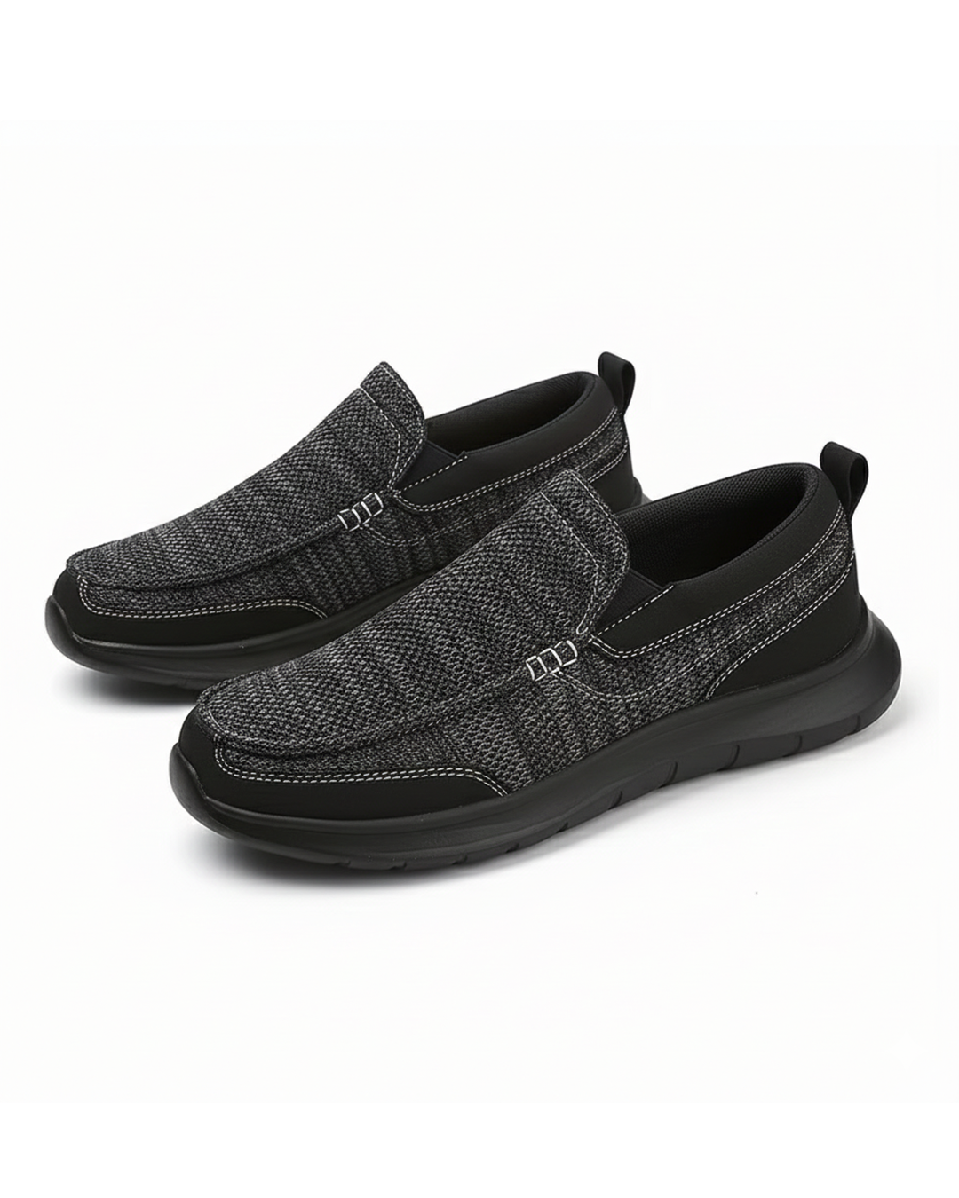 Knit Slip-On Shoes with Rubber Sole