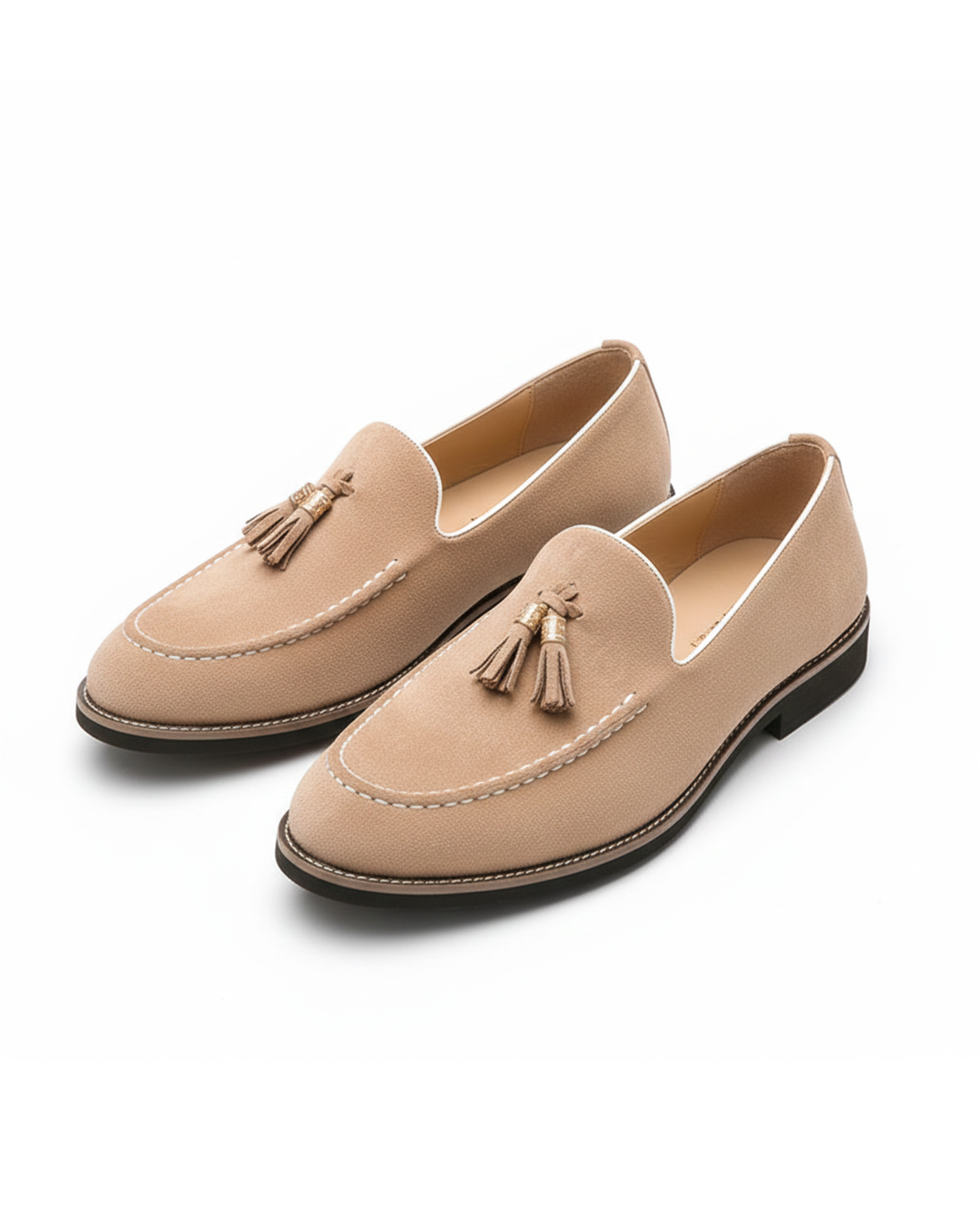 Suede Loafers with Tassel Detail