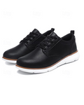 Cowhide Leather Sneakers with Cushioned Sole