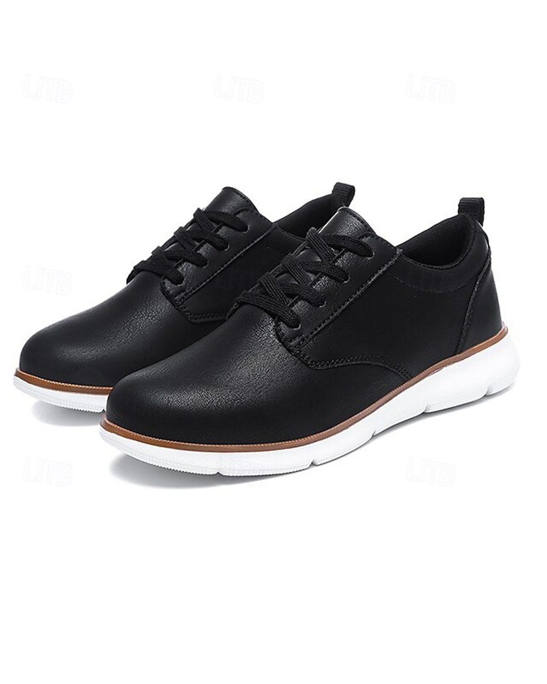 Cowhide Leather Sneakers with Cushioned Sole