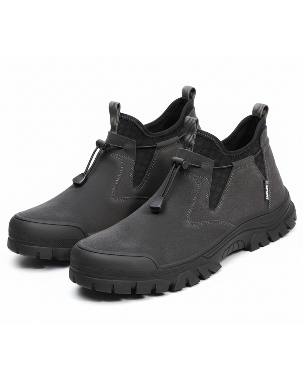 Suede Sneakers with Slip-Resistant Tread