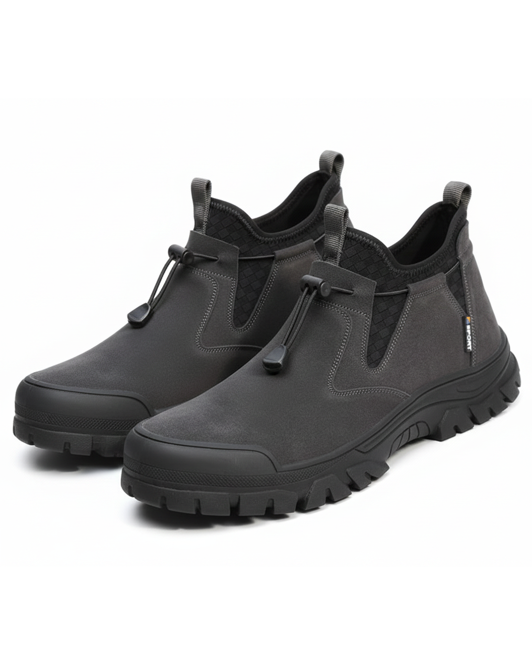 Suede Sneakers with Slip-Resistant Tread