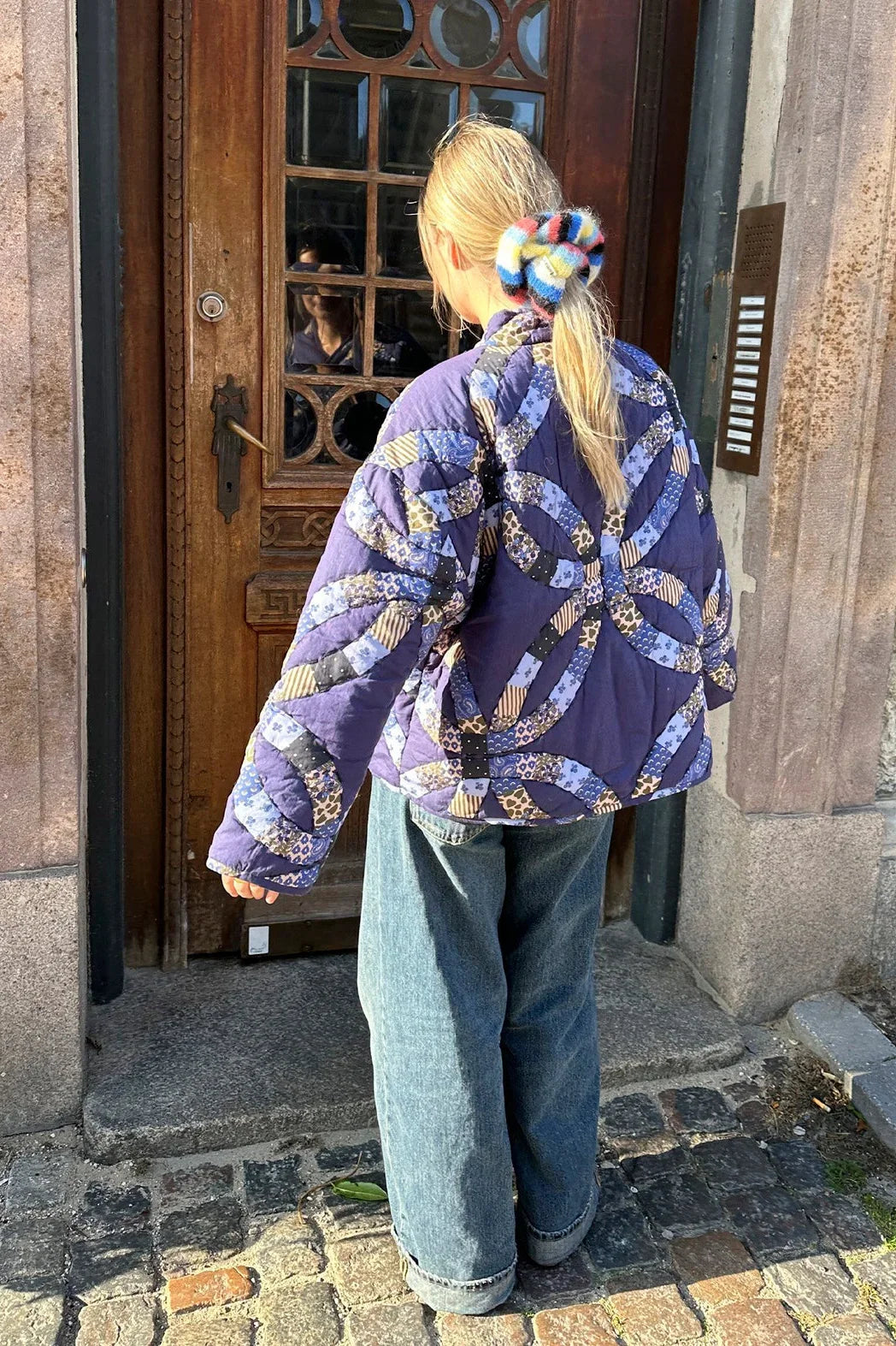 Retro Sari Print Quilted Jacket