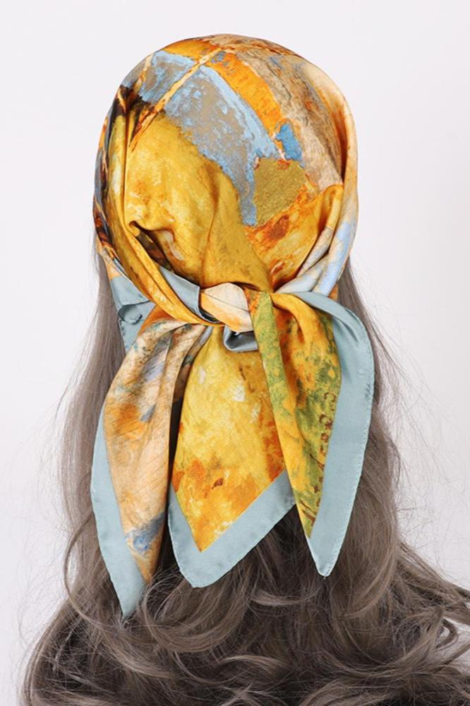 Modern Sharon Landscape Print Headscarf