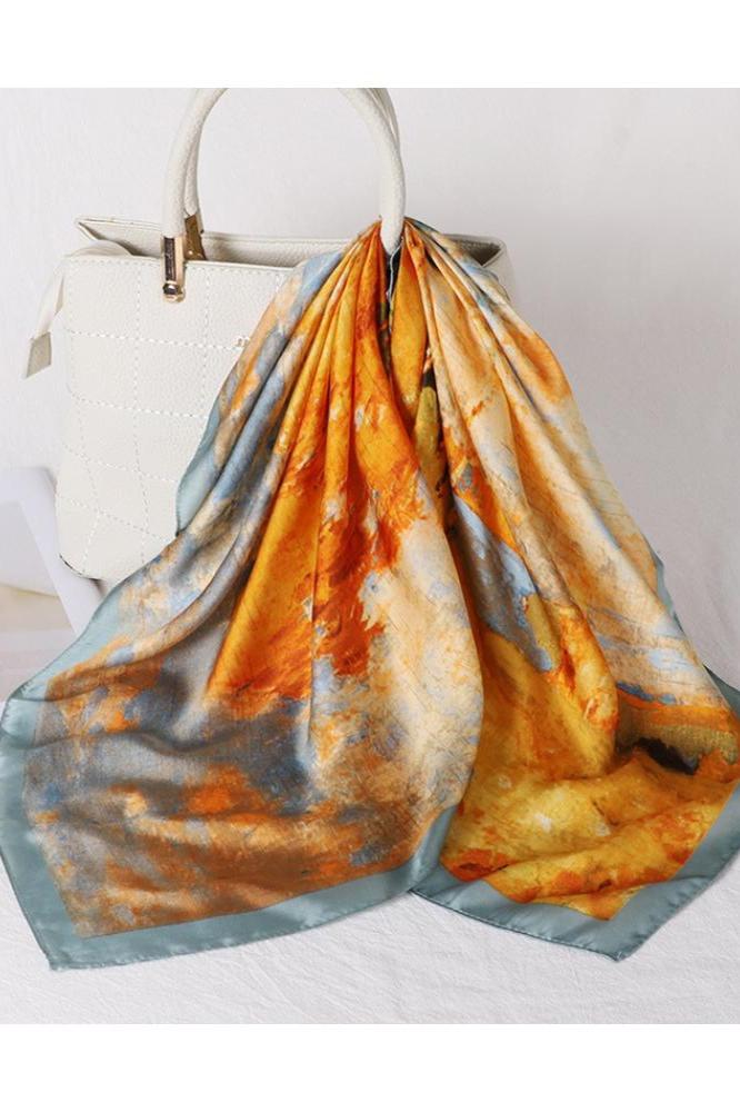 Modern Sharon Landscape Print Headscarf