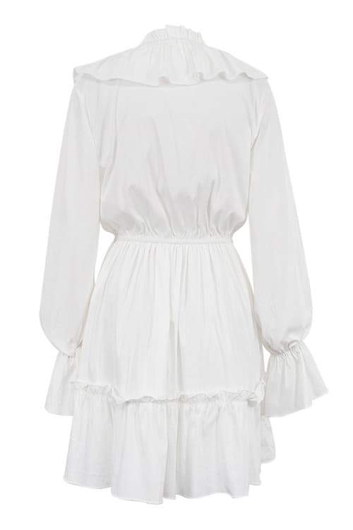 Sharon V-Neck Ruffled Mini-Length Dress