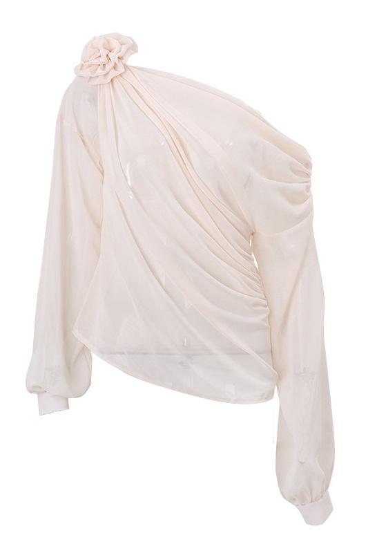 Modern Sheila Flower Asymmetrical Top