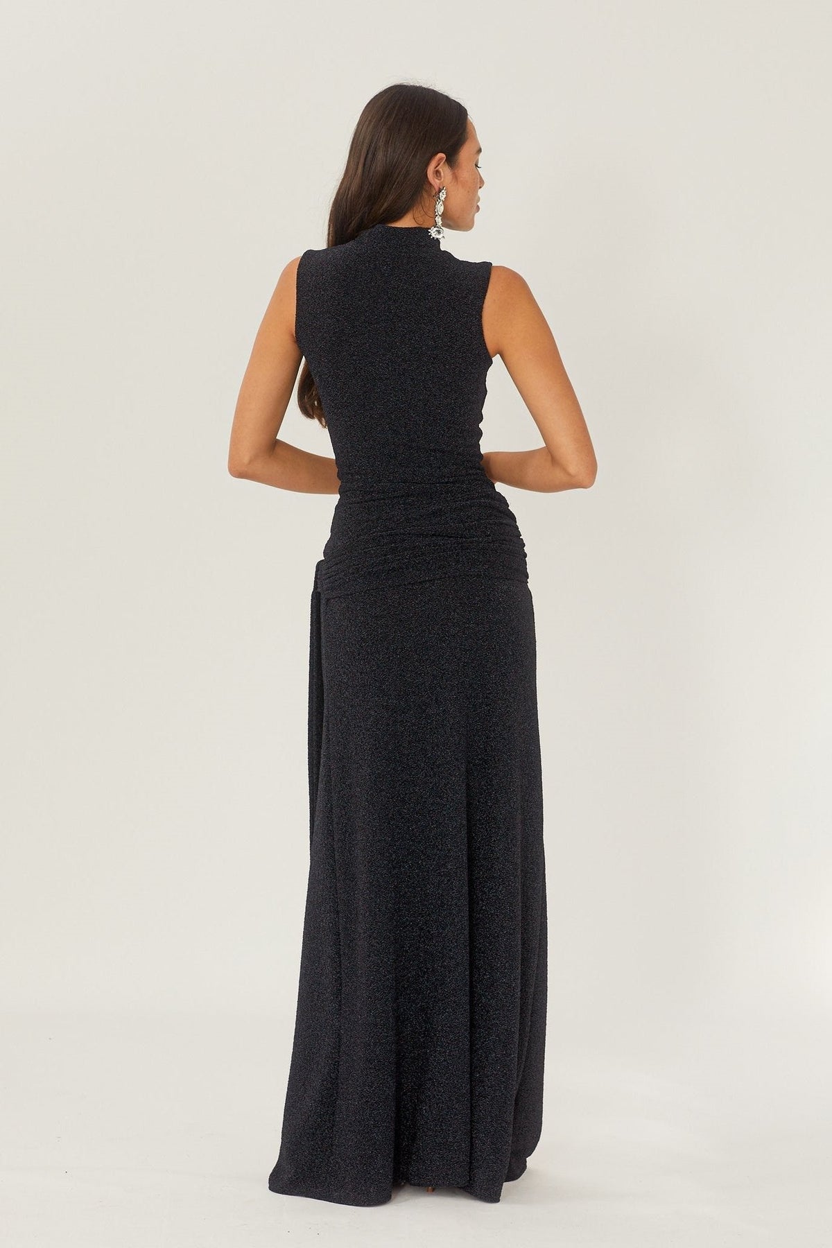 Modern Shonna Metallic Strap Maxi Knit Dress