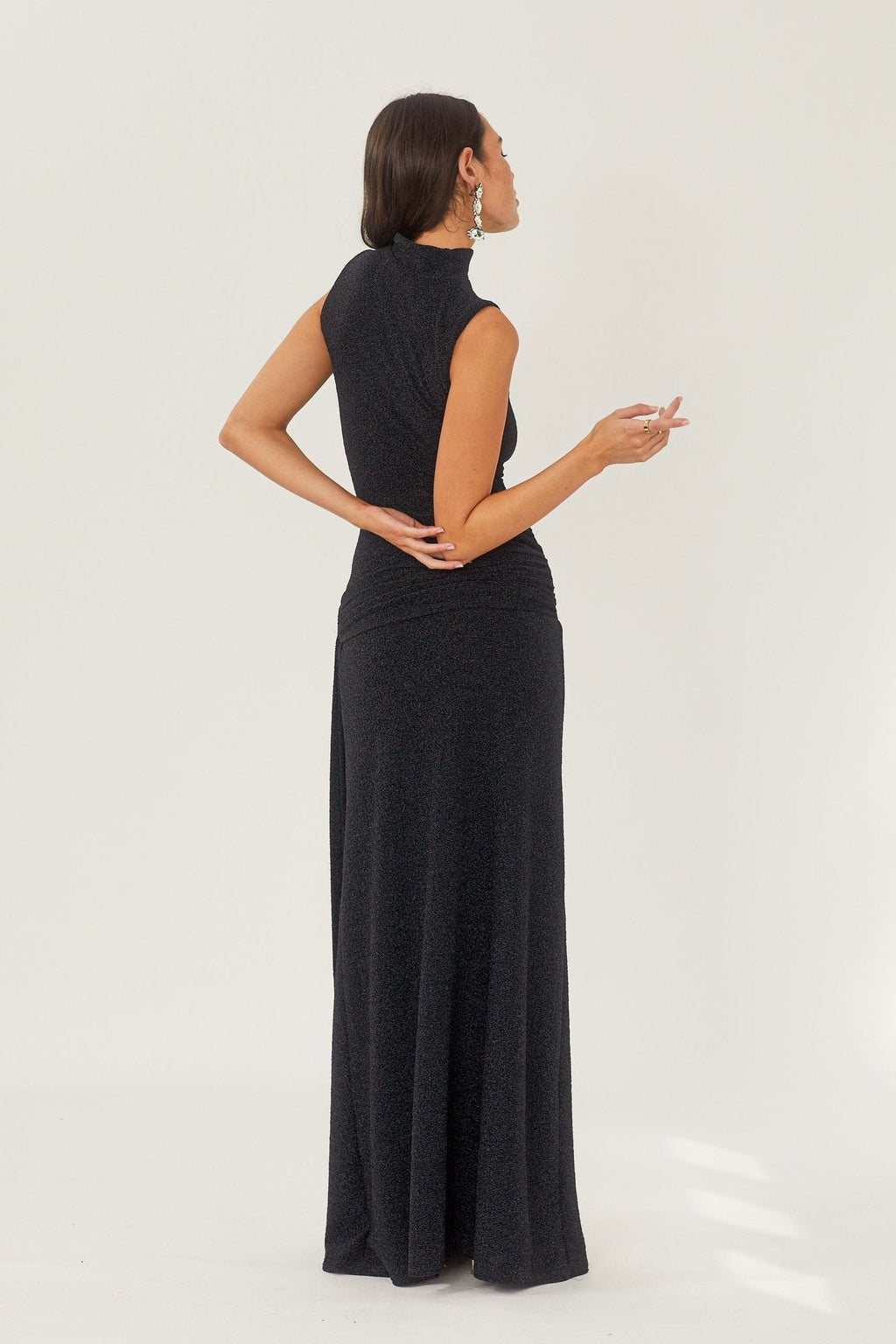 Modern Shonna Metallic Strap Maxi Knit Dress