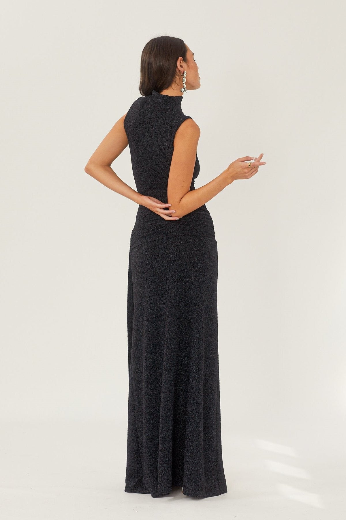 Modern Shonna Metallic Strap Maxi Knit Dress