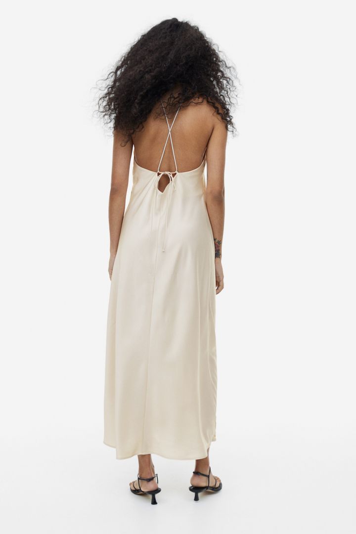 Sia Removable Rose Halterneck Midi-Length Dress