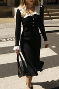 Sicily Ruffled Pearl Midi Knit Dress