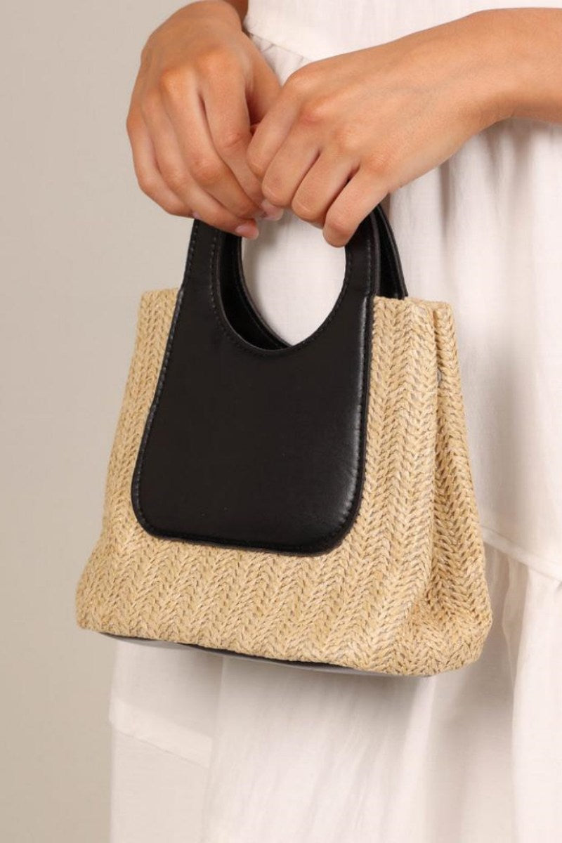 Modern Sigrid Leather Straw Tote Bag