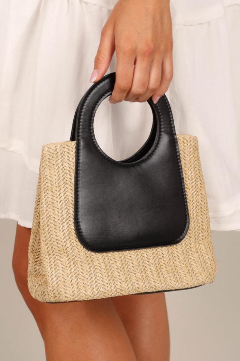 Modern Sigrid Leather Straw Tote Bag