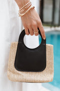 Modern Sigrid Leather Straw Tote Bag