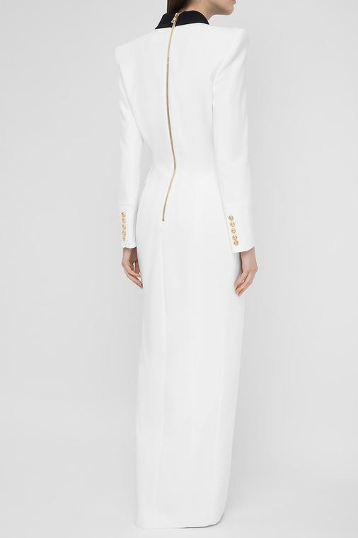 Modern Silas Colorblock Tuxedo Maxi Blazer Dress