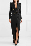 Modern Simona Tuxedo Maxi Blazer Dress
