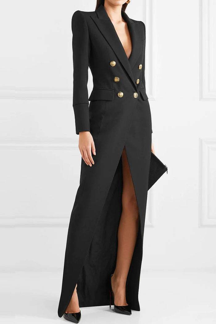 Modern Simona Tuxedo Maxi Blazer Dress
