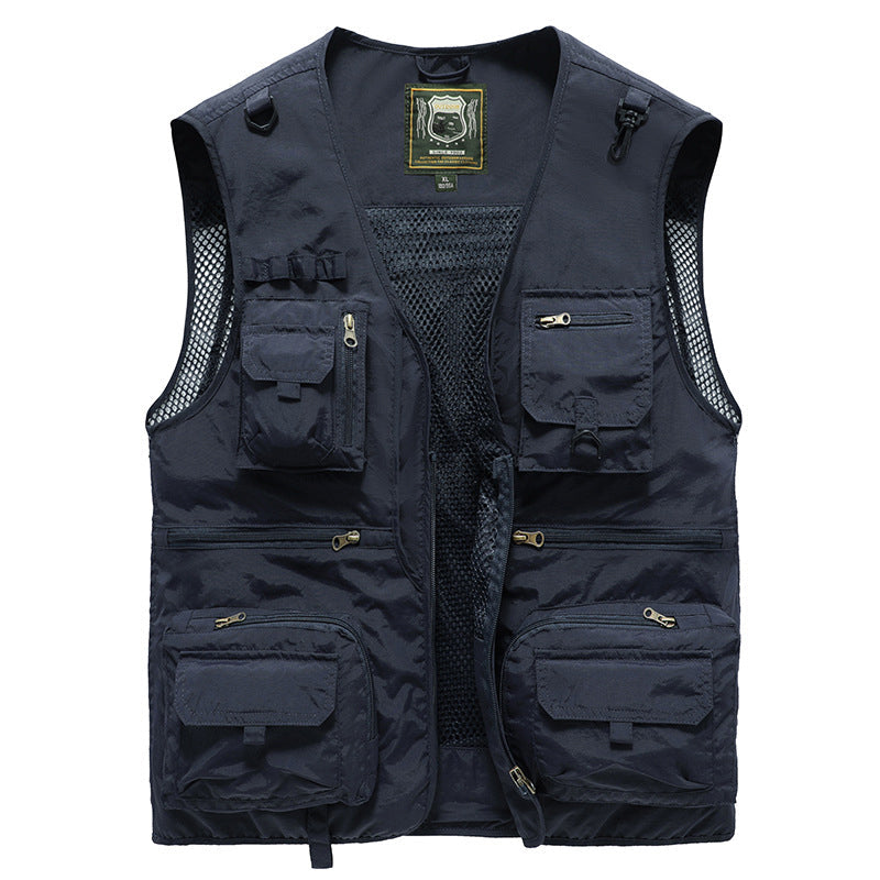 Wool Blend Vest with Multiple Pockets