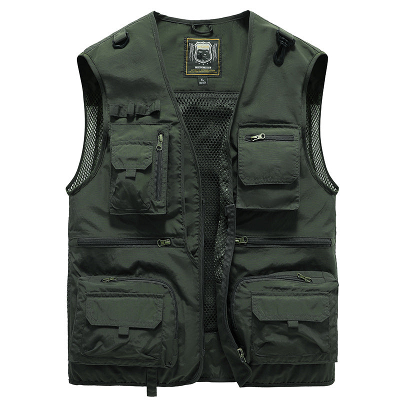 Wool Blend Vest with Multiple Pockets