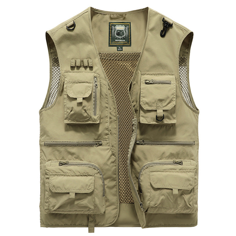 Wool Blend Vest with Multiple Pockets