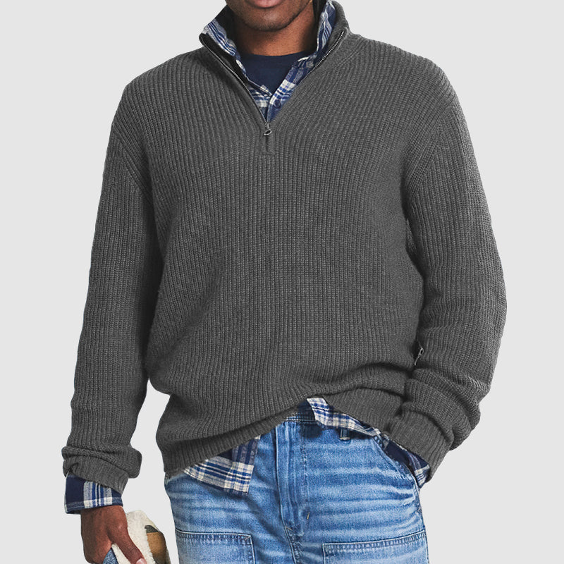 Wool Blend Vest with Zip Front