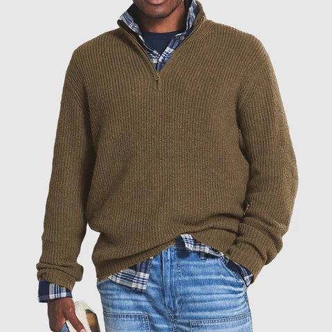 Wool Blend Vest with Zip Front