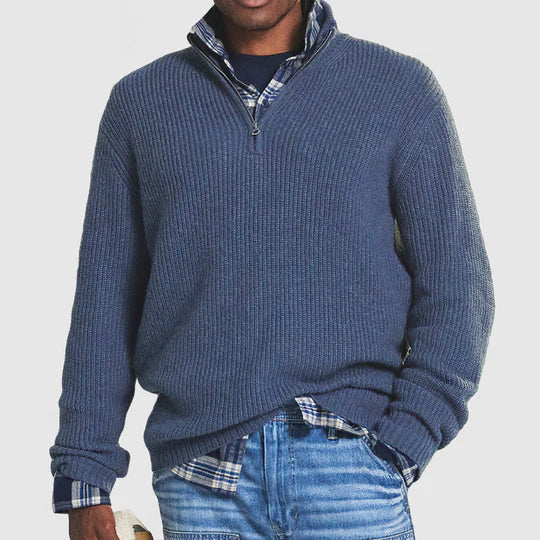Wool Blend Vest with Zip Front
