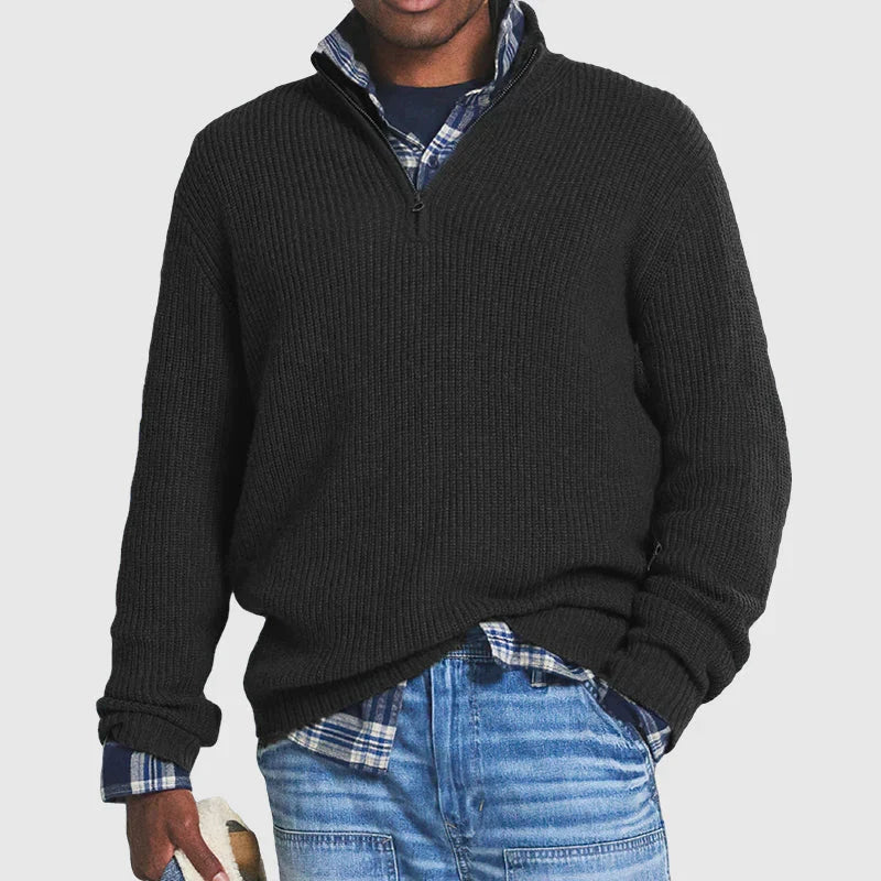 Wool Blend Vest with Zip Front