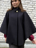 Modern Comfortable Wool Cape Coat