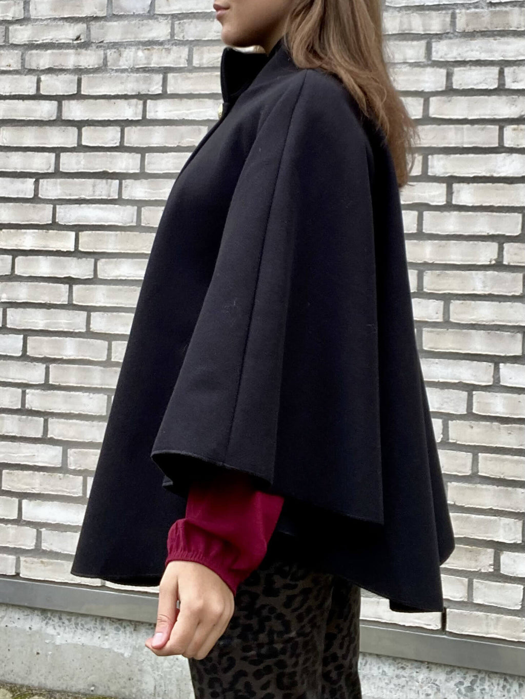 Modern Comfortable Wool Cape Coat