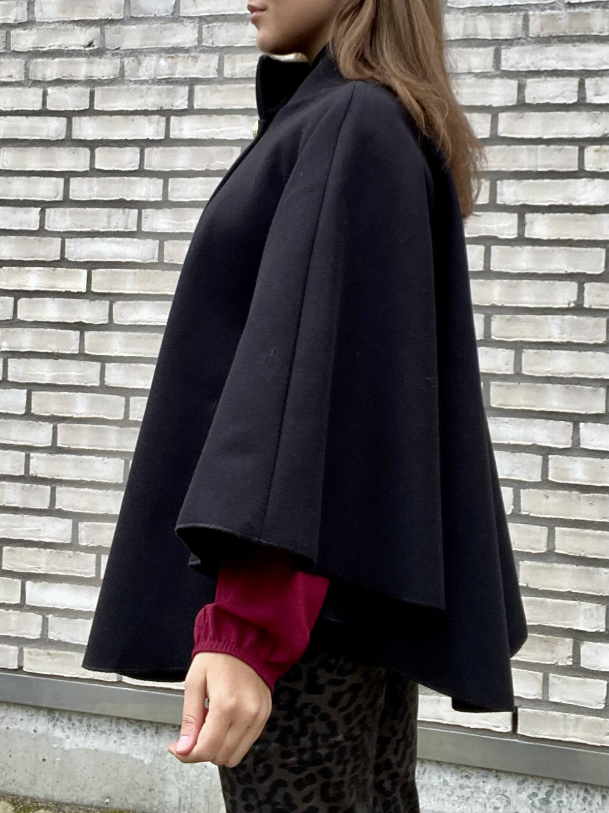 Modern Comfortable Wool Cape Coat