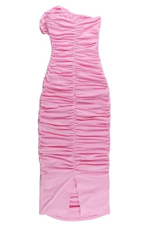 Tina Flower Strapless Midi-Length Dress