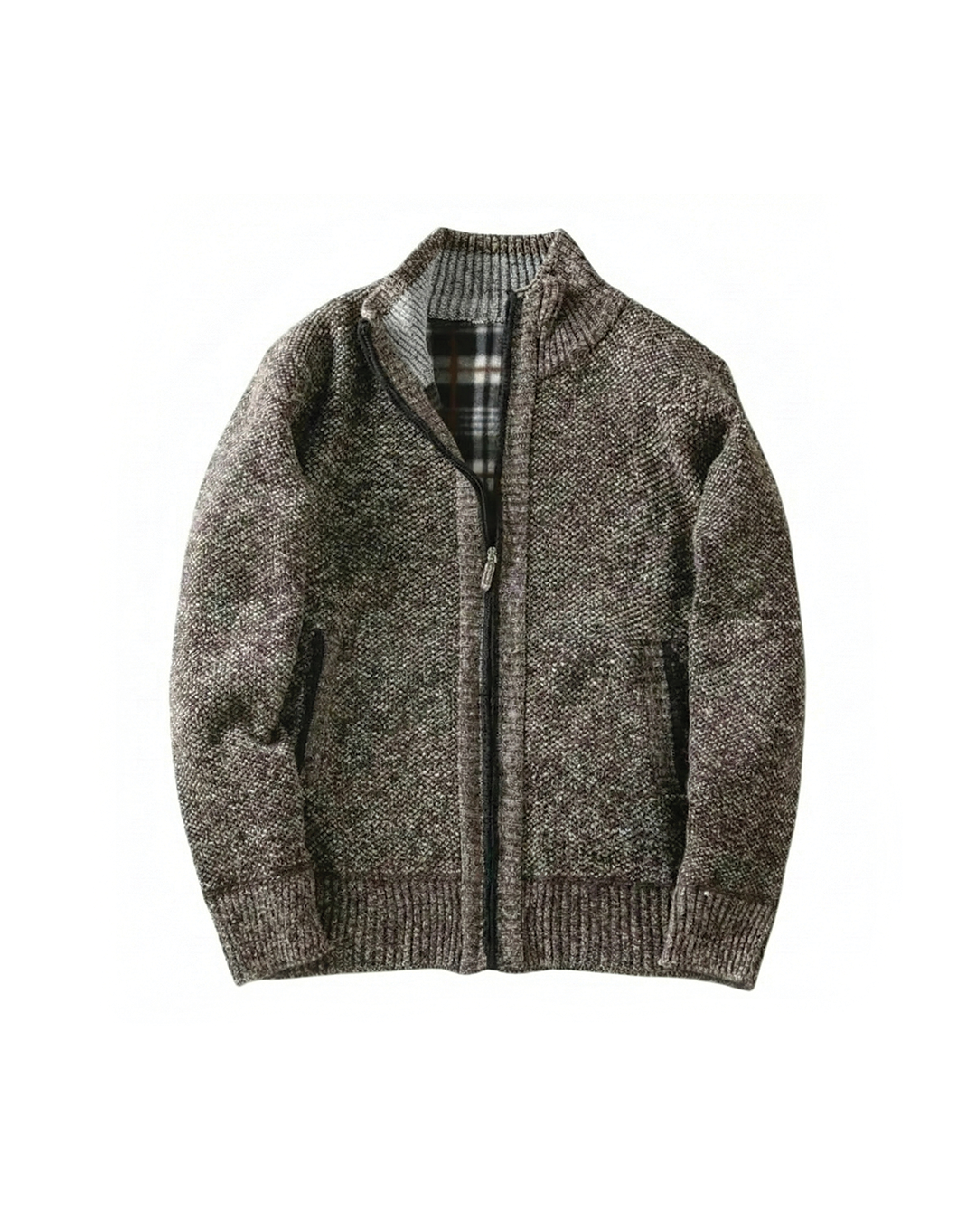 Fleece Jacket with Plaid