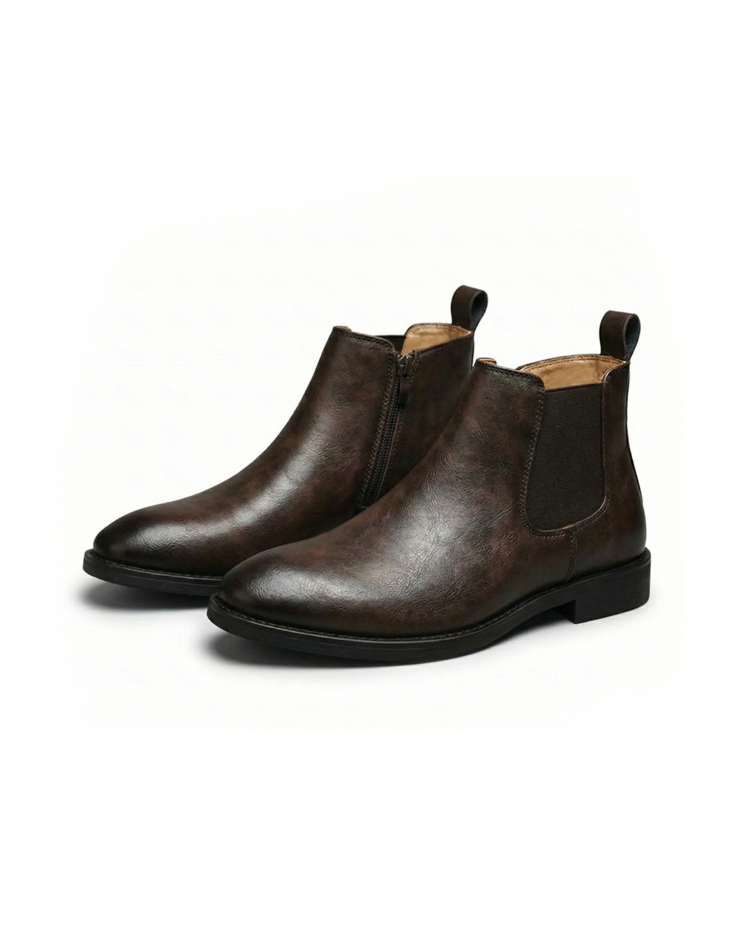 Full-Grain Leather Chelsea Boots with Side Zipper