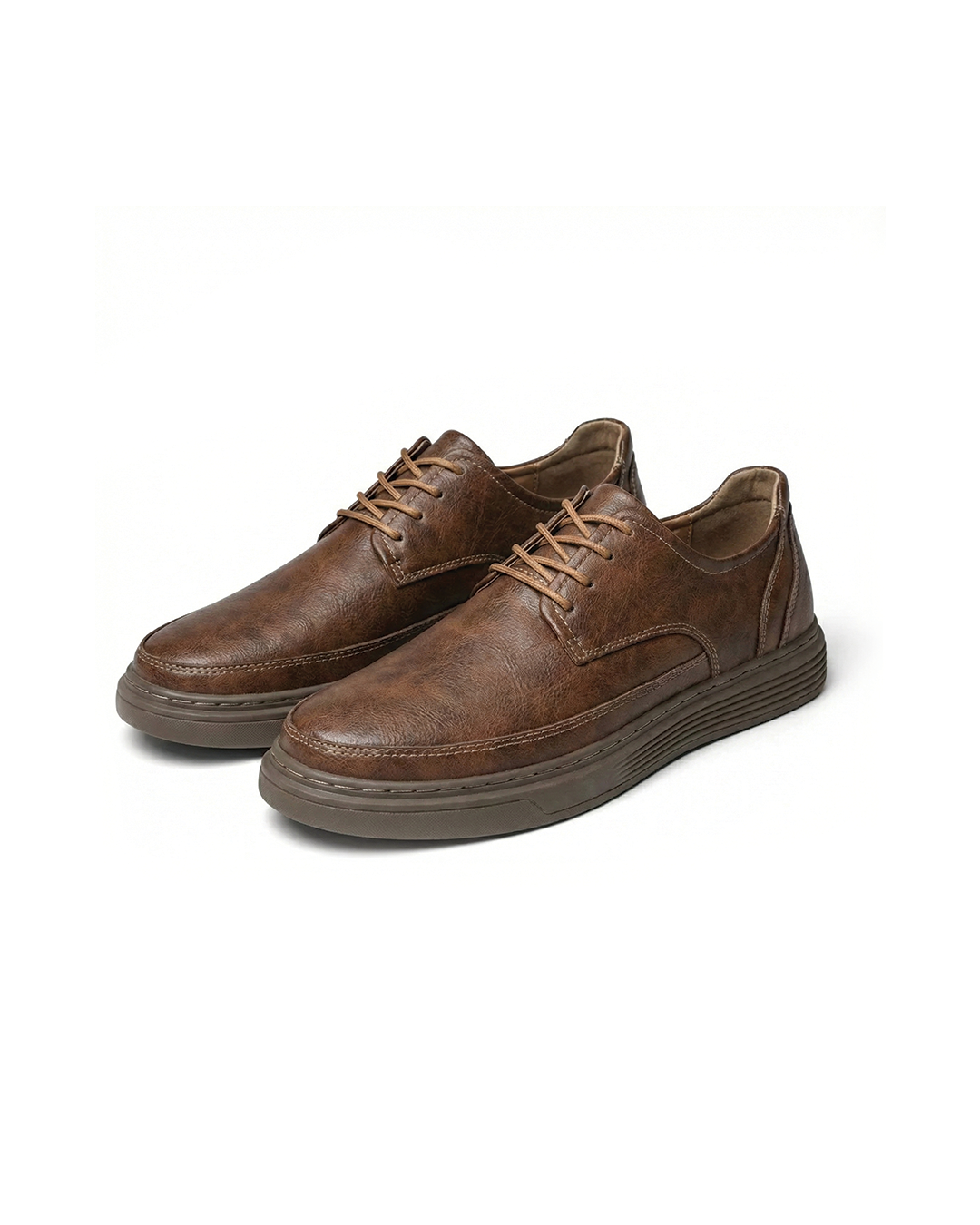 Full-Grain Leather Sneakers with Cushioned Sole