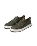 Cowhide Leather Sneakers with Lightweight Construction